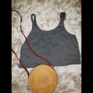 Gray Crop Top